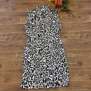 Calvin Klein sleeveless leopard print dress